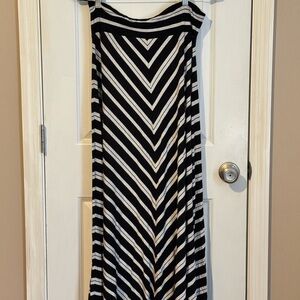 Victoria Secret Striped Black and Gray Maxi Dress